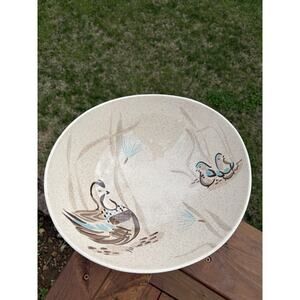 1950’s/60’s Red Wing Pottery Hand Painted MCM Quail Serving Bowl Bob White VTG